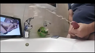 Solo massive cumshot - slow motion